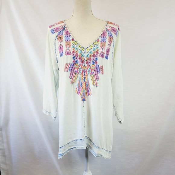 Soft Surroundings Mixteca Embroider Tunic Large - Picture 3 of 13